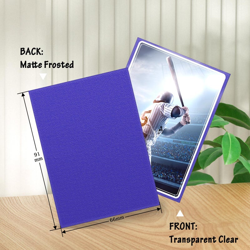 Kitoyz 500 Pcs Card Sleeves for Trading Card, Matte Card Sleeves Deck Card Protectors Compatible with Baseball Cards, Sports Cards, Game Cards (Blue) - Image 2